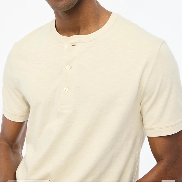 J.Crew Men Short-sleeve henley in slub cotton Tee Shirt Top Size Small - Picture 2 of 5
